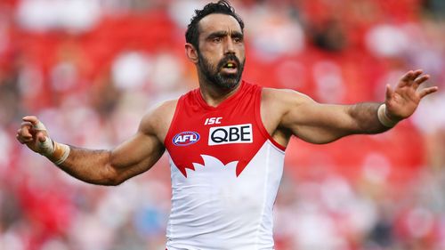 Adam Goodes during his career with the Swans