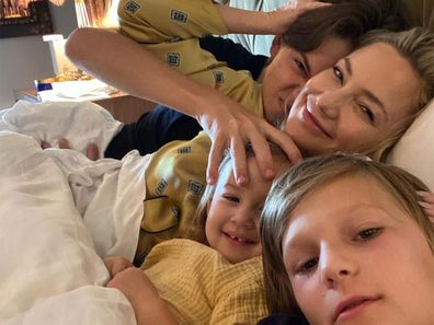 Kate Hudson with her three children.