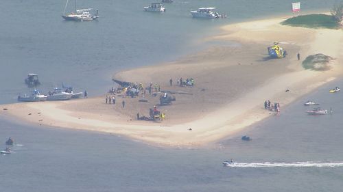 Two helicopters have collided on the Gold Coast.