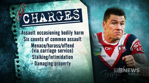 Assault, stalking and intimidation are among the charges. (9NEWS)