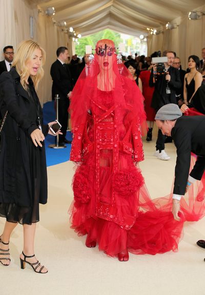 Katy Perry in Maison Margiela at the 2017 Met Gala,&nbsp;<em>Rei Kawakubo/Comme des Garcons: Art Of The In-Between</em>.