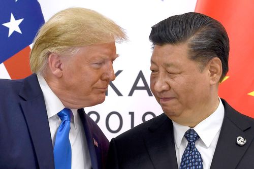 President Donald Trump, left, meets with Chinese President Xi Jinping  on the sidelines of the G-20 summit in Osaka, Japan.