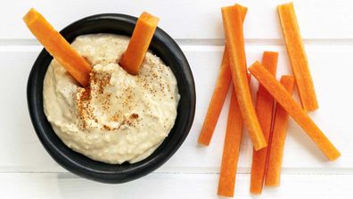 Healthy dip with carrots