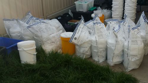 About 120kg of powder believed to be methamphetamine have been seized from an Adelaide home.