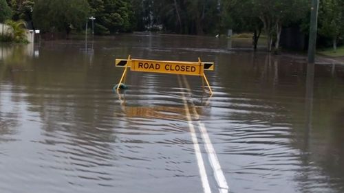 Floodwaters in Singleton, NSW Hunter region.