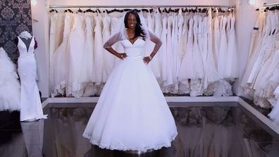Say Yes To The Dress UK: Bride's family can't contain their disgust as she  chooses a baby pink wedding dress for her big day - nine.com.au