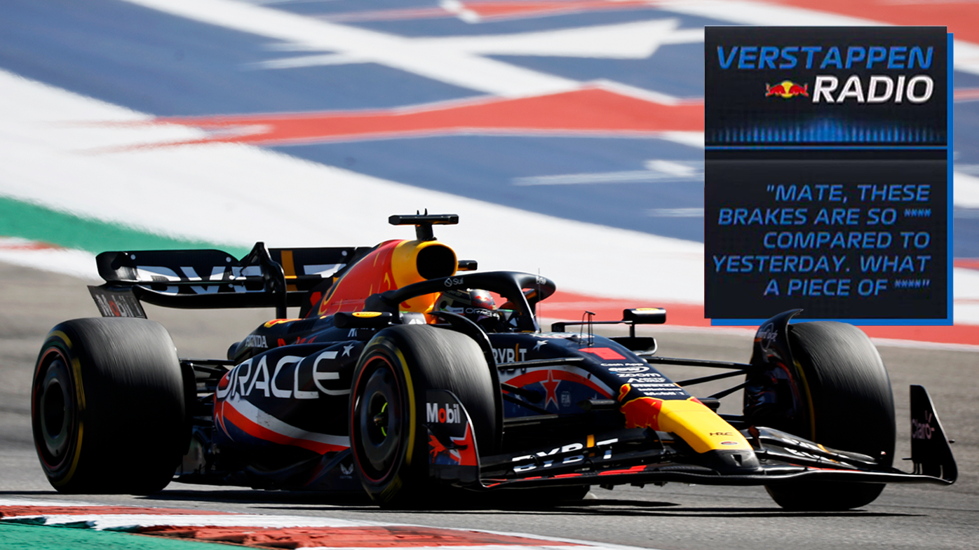 Max Verstappen became increasingly frustrated with his brakes during the US Grand Prix.