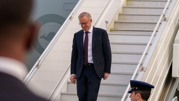 Prime minister Anthony Albanese arrives in the US.