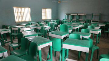 An empty classroom of Government Girls Junior Secondary School following an attack by gunmen in Jangebe, Nigeria.