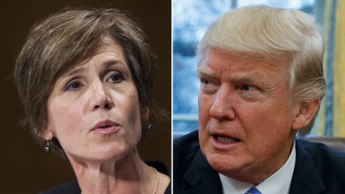 Sally Yates, and Donald Trump. (AAP file images)