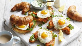 Egg and trout croissants