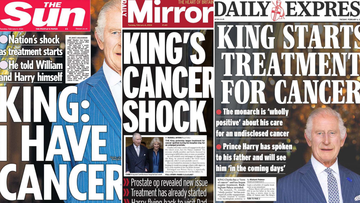 UK tabloid goes black as it reports 'King has cancer'