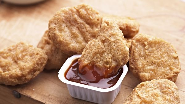 Chicken Nuggets with BBQ Sauce.