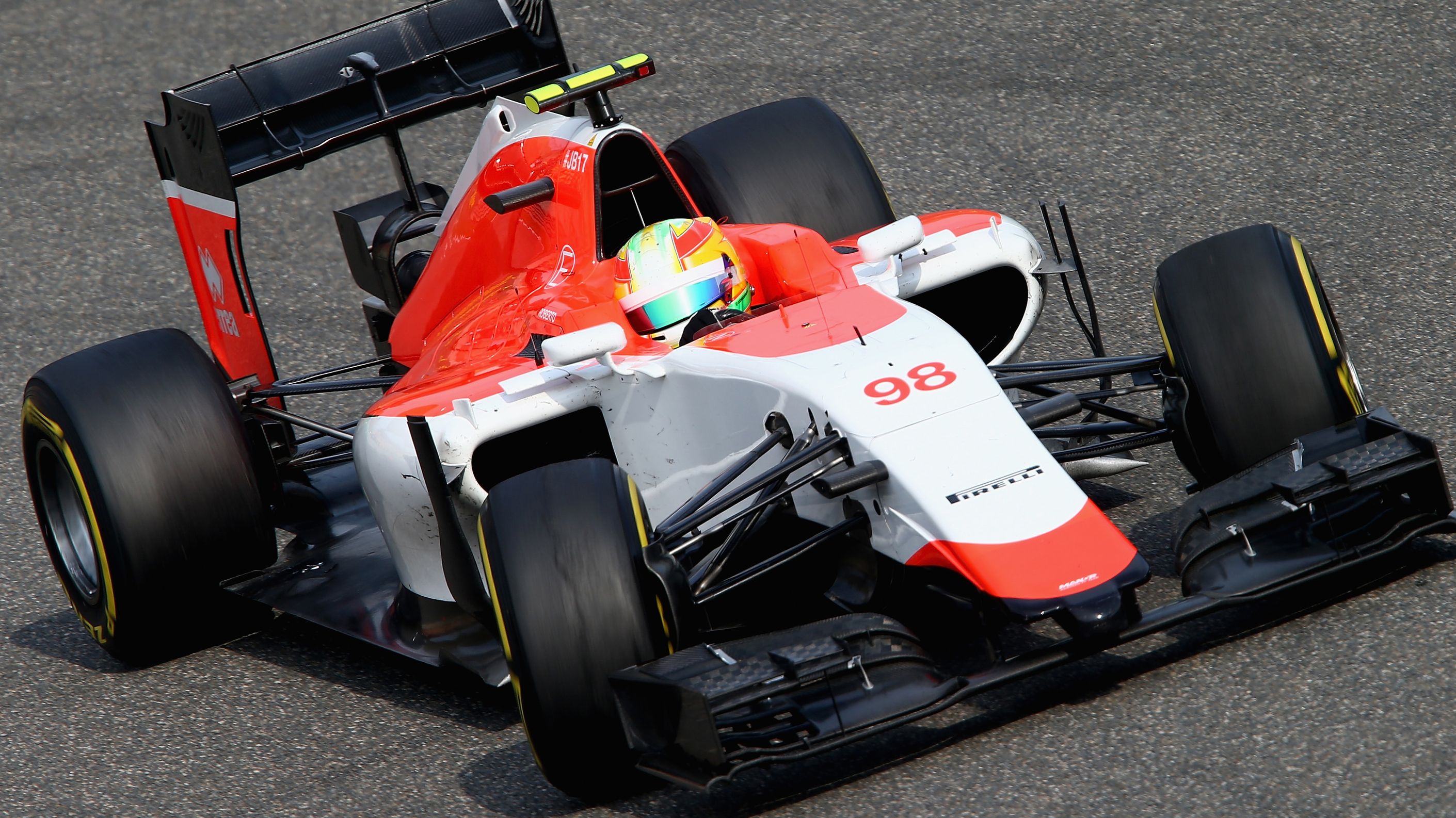 Roberto Merhi during practice for the Formula 1 Chinese Grand Prix at the Shanghai International Circuit in 2015.