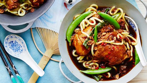 Drunken chicken with egg noodles. Image: Chang's