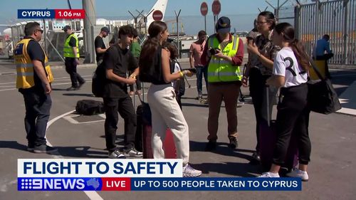 The first charter flight for Australians leaving Lebanon has just touched down in Cyprus en-route to Australia.