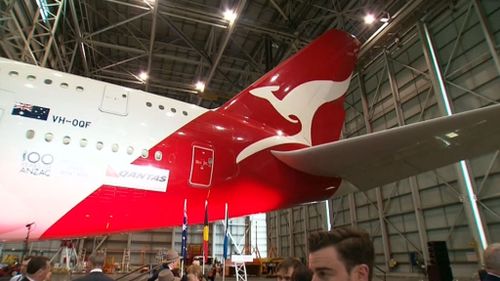 The aircraft has been named Fysh-McGinness in honour of the two veterans. (9NEWS)