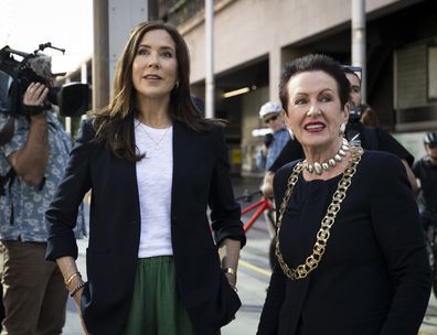 HRH Crown Princess Mary of Denmark with Lord Mayor Clover Moore in Sydney. April 28, 2023 