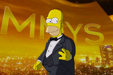 Homer Simpson opened the Emmys before being crushed by a piano. 