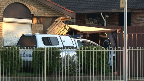 A Dog Unit police car was en route to a house in Fairfield Heights when it lost control. (9NEWS)
