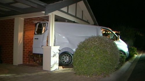 The vehicle was parked at a home but the brakes failed. (9NEWS)