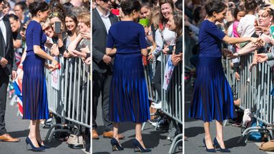 Meghan Markle in a bespoke Givenchy skirt on the final day of the Royal Tour, October 2018