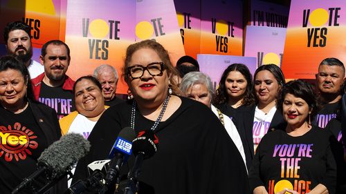 Professor Megan Davis at a press conference