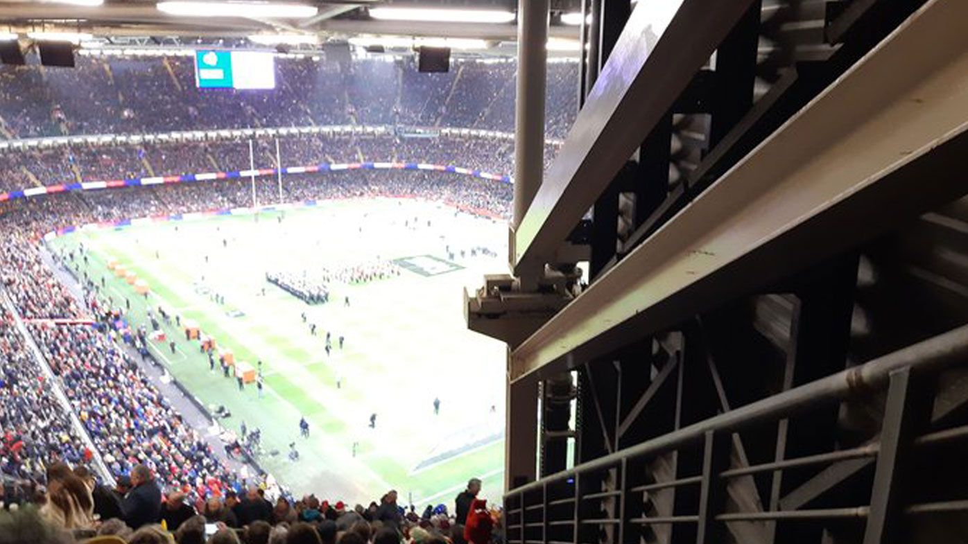 A rugby fan was disappointed to find her view of Wales v France was severely restricted