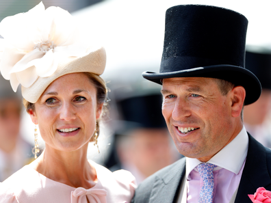 Harriet Sperling and Peter Phillips attend day four of Royal Ascot 2024 at Ascot Racecourse on June 21, 2024 in Ascot, England. (