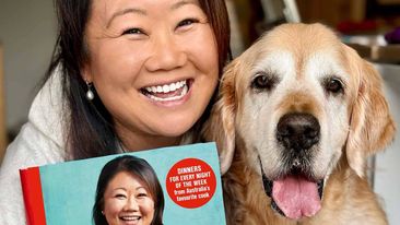 Nagi Maehashi (RecipeTin Eats) and her dog Dozer