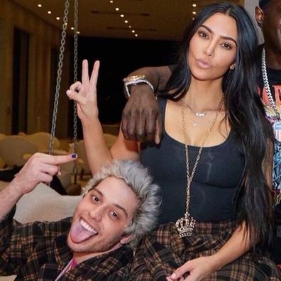 Rapper Flavor Flav with Pete Davidson, Kim Kardashian and Kylie Jenner.