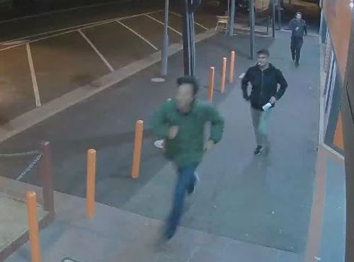 CCTV showed the men running from the scene in Sunbury. (Victoria Police)