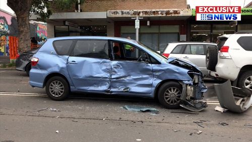 The vehicle careered across the street in St Marys this afternoon, hitting a number of cars on the way.