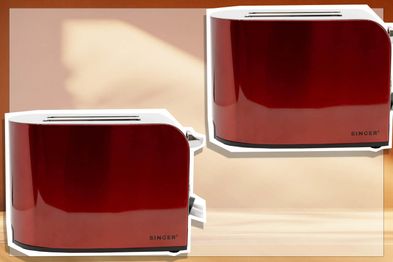 9PR: Singer 2 Slice Stainless Steel Toaster, Red