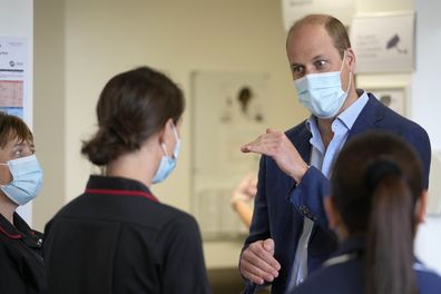 Prince William, President of The Royal Marsden NHS Foundation Trust, speaks to staff as he visits The Royal Marsden hospital to learn about some of the innovative work that is currently carrying out to improve cancer diagnosis and treatment in London, Tuesday, May 24, 2022 
