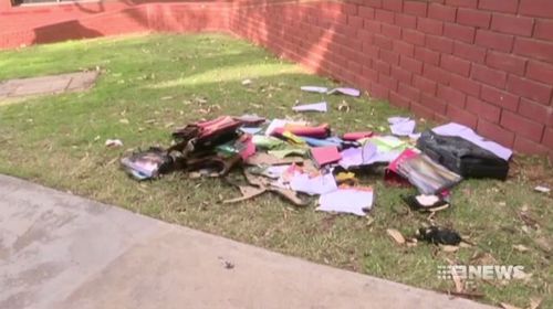 Vital books and equipment were destroyed in the blaze. Picture: 9NEWS