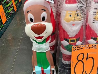 Reindeer and Santa ornaments from Bunnings