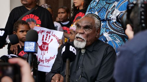 Senior Yuendumu Elders responded to the verdict outside court today. Zachary Rolfe Kumanjai Walker