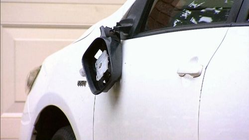 They also smashed the front door and damaged a parked car. (9NEWS)