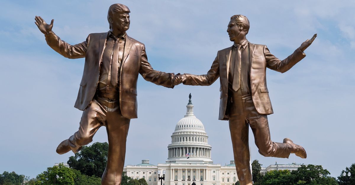 Donald Trump, Jeffrey Epstein: Controversial Statue Torn Down One D...