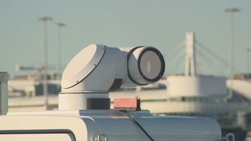 The laser system scans the airspace and sends accurate, detailed data to air traffic control every 10 seconds.