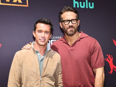 Rob McElhenney and Ryan Reynolds attend the FYC red carpet for FX's "Welcome to Wrexham" at Television Academy on April 29, 2023 in Los Angeles, California. (Photo by Leon Bennett/The Hollywood Reporter via Getty Images)
