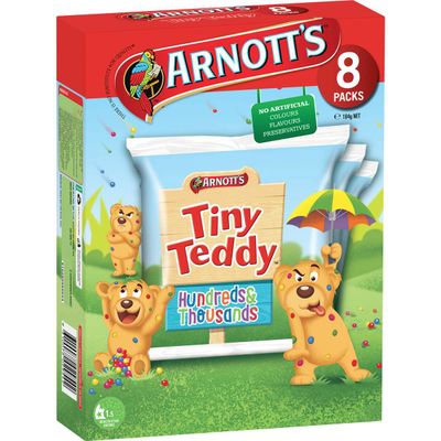 Arnott's Tiny Teddy Multipack Biscuits Hundreds & Thousands 8 Pack - 6.7 grams