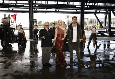 Stars of Furiosa, Anya Taylor-Joy and Chris Hemsworth with Director, George Miller in Sydney. 1st May 2024  