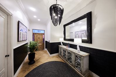 Ankur and Sharon's Hallway, Laundry and Mudroom on The Block 2022.