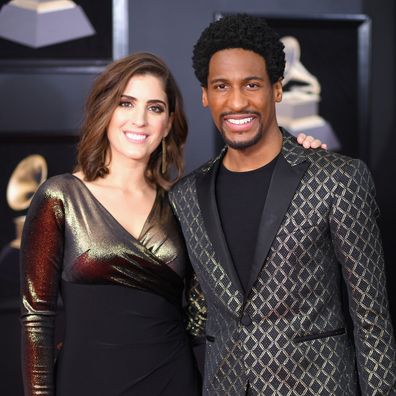 Jon Batiste and Suleika Jaouad attend the 60th Annual Grammy Awards at Madison Square Garden on January 28, 2018 in New York City.