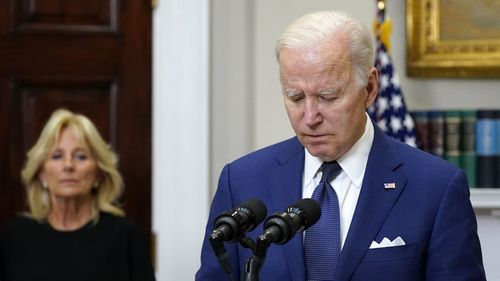 US President Joe Biden speaking after the latest mass shooting tragedy.