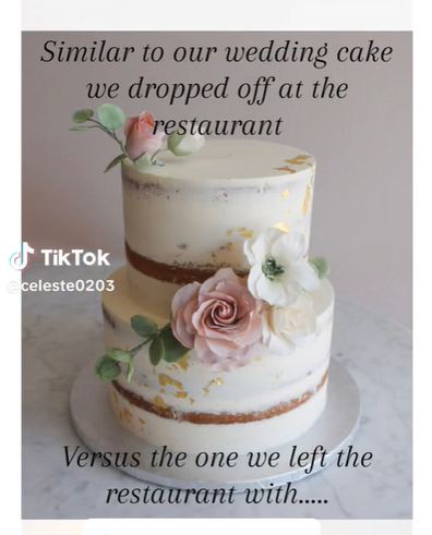 wedding cake served to the wrong table