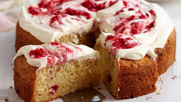 Coconut and raspberry cake