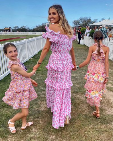 Kate Waterhouse at the races with her daughters, who inherited her love of fashion.